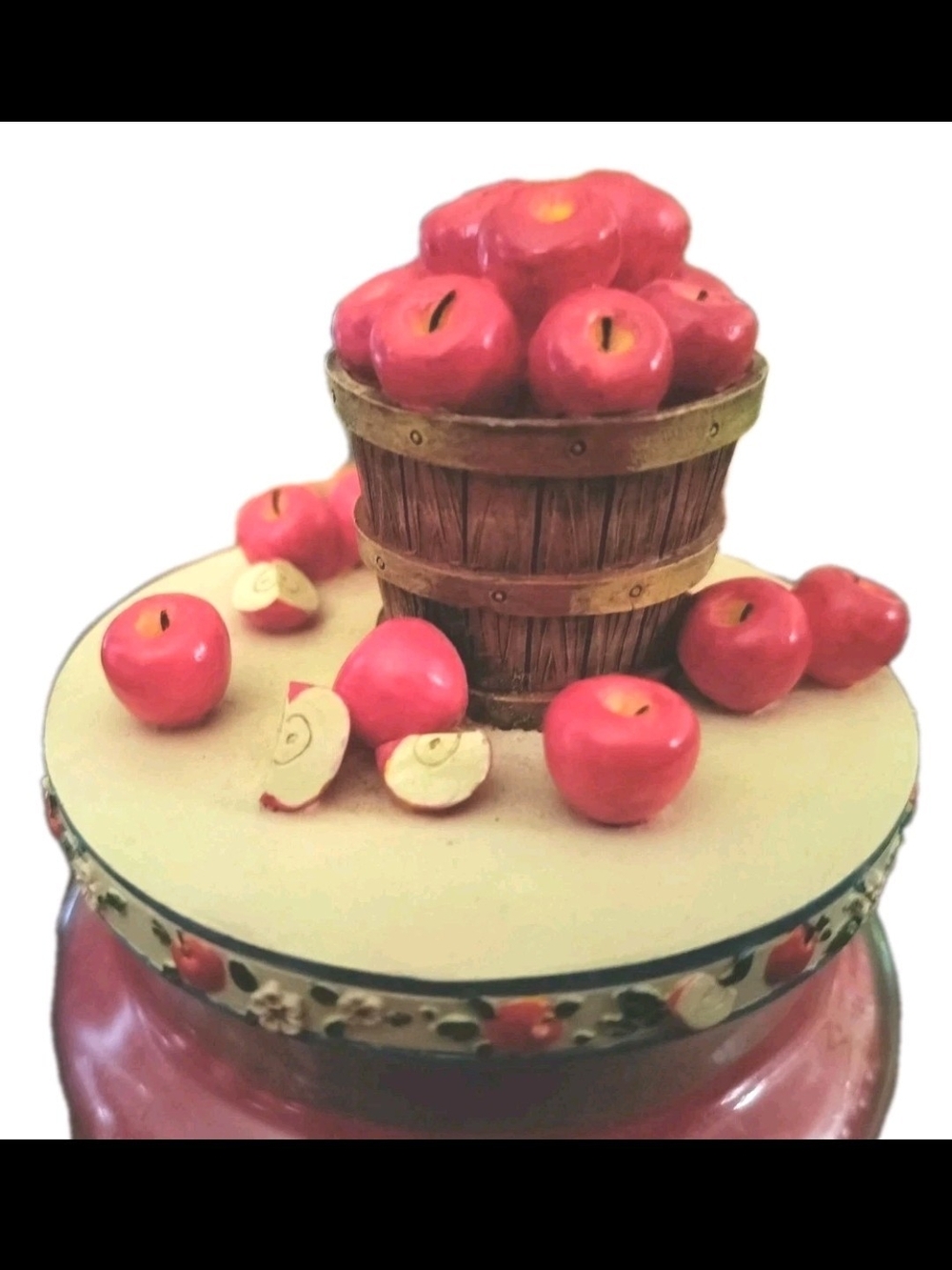 Lang Apple Harvest Bushel Basket Big Jar Candle Topper - Red Apples